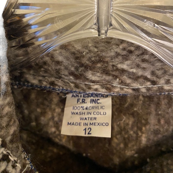 Baja Hoodie Boys Sz 12 Artesanias Brown/Tan Front Pocket - Picture 4 of 7